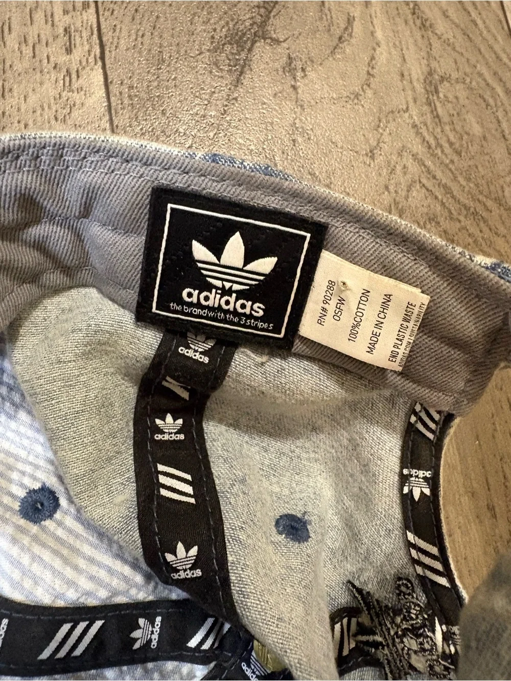 Adidas Light Wash Denim Cap with Navy Blue Logo